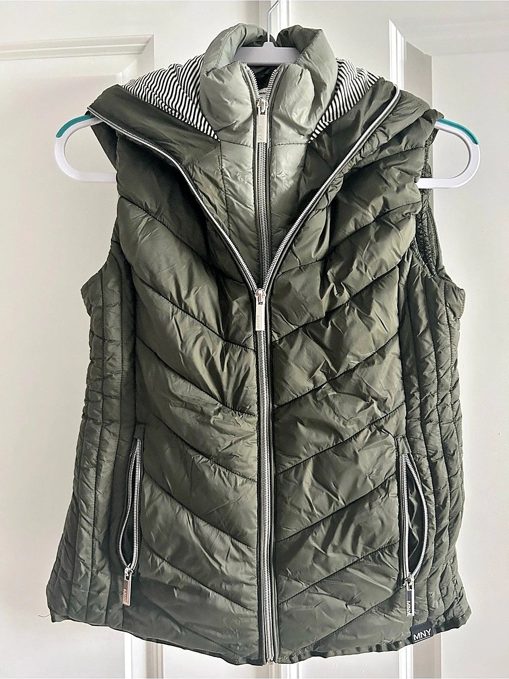 Marc New York Performance MNY Hooded Quilted Puffer Vest Green